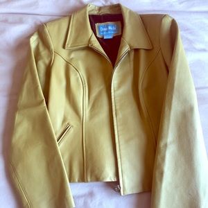 Dona Michi yellow leather jacket